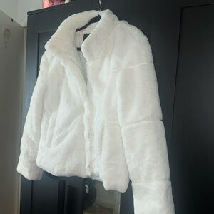 White fur coat